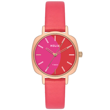 Helix Women Red/Pink Square Dial Quartz Analog Watch - TW057HL01