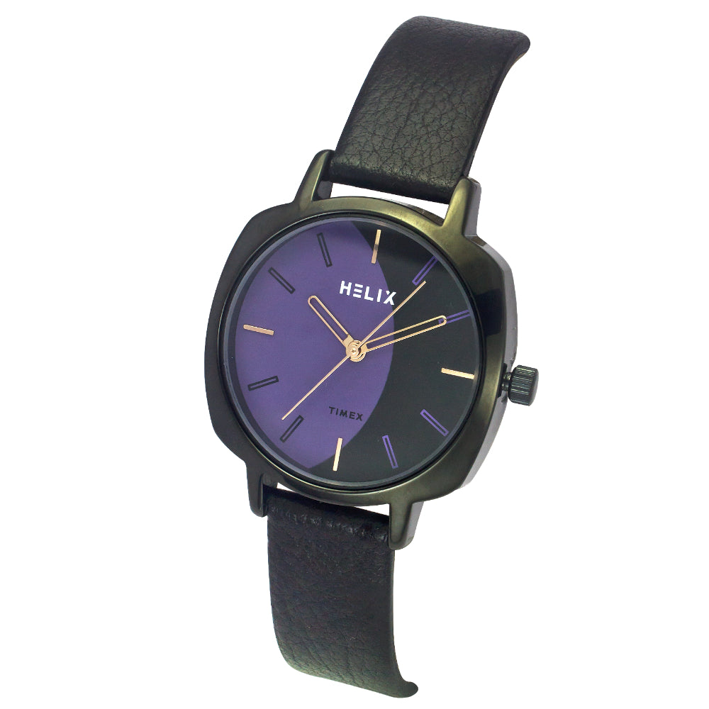 Helix Women Black/Violet Square Dial Quartz Analog Watch - TW057HL02