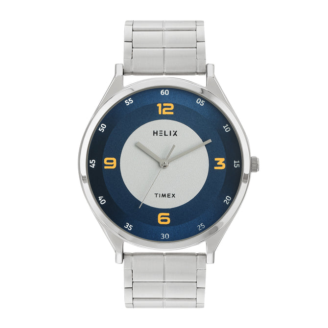 Helix By Timex Round 42mm Blue Dial Analog Men Watch - TW060HG04T