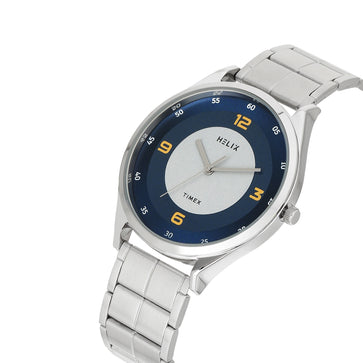 Helix By Timex Round 42mm Blue Dial Analog Men Watch - TW060HG04T