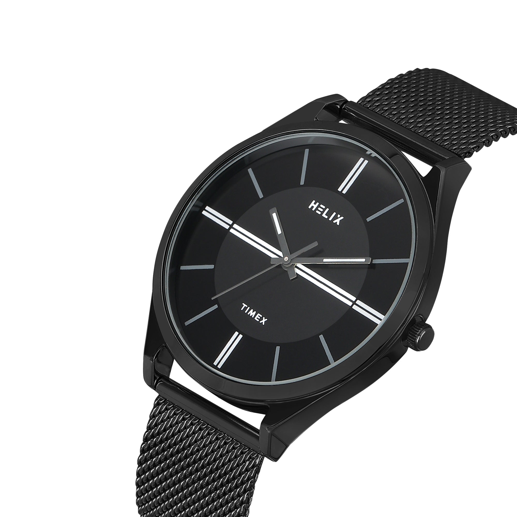 Helix By Timex Round 42mm Black Dial Analog Men Watch - TW060HG09T