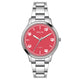 Helix By Timex Red Round Analog Stainless Steel Watch Women -TW060HL03T