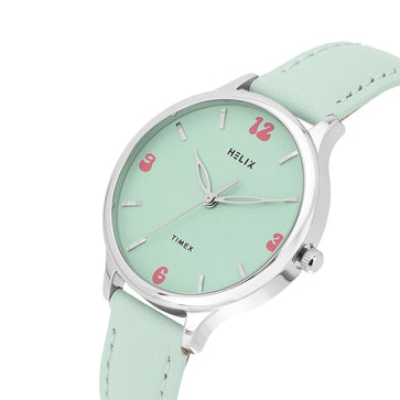 Helix By Timex Round 34mm Blue Dial Analog Women Watch - TW060HL06T
