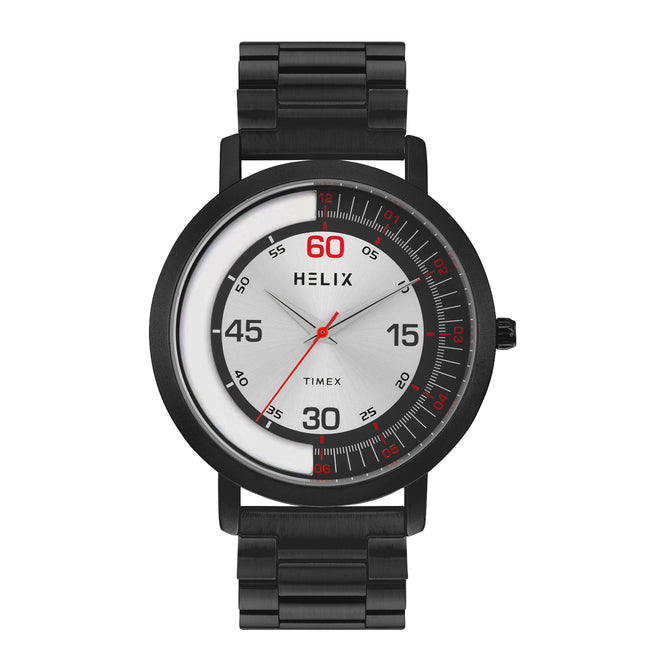 Helix By Timex Round 42mm Silver Dial Analog Men Watch - TW063HG02T