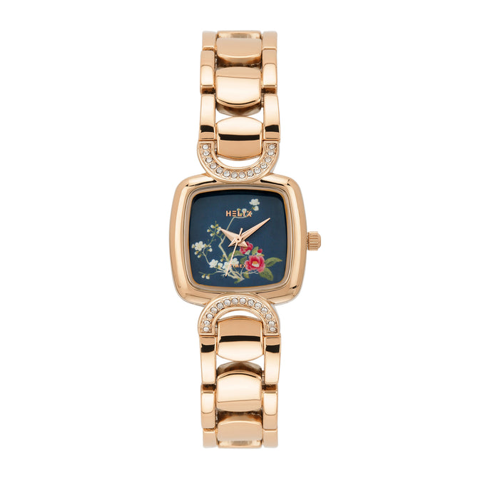Helix By Timex Square 25mm Blue Dial Analog Women Watch - TW063HL02T