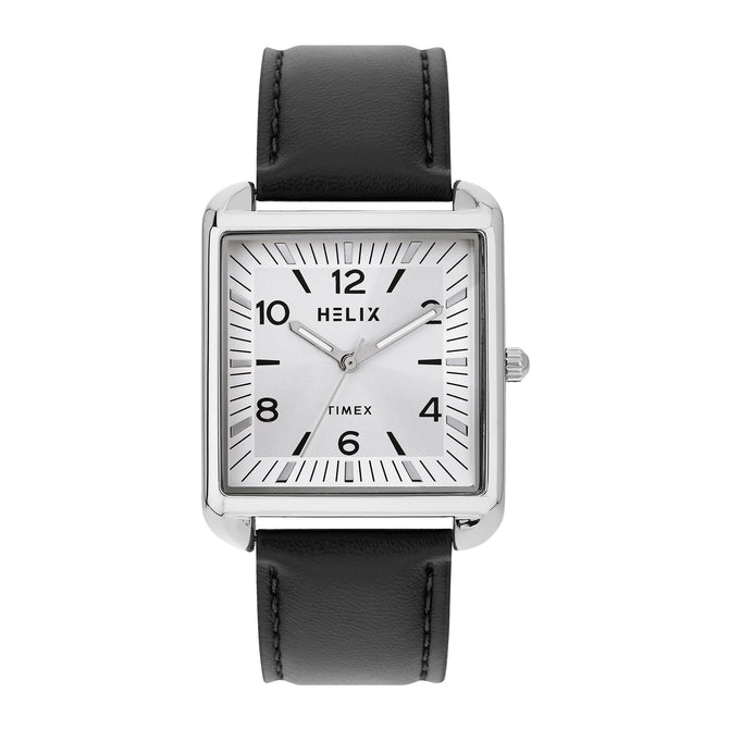 Helix By Timex Rectangle 36mm White Dial Analog Men Watch - TW064HG00T