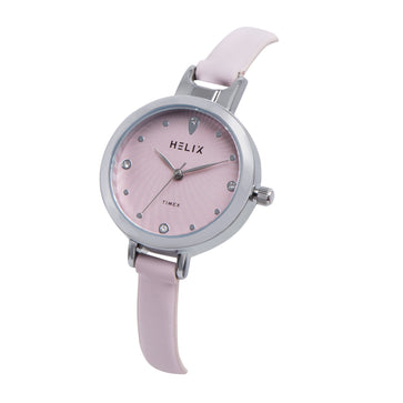 Helix By Timex Round 30mm Pink Dial Analog Women Watch - TW064HL00T