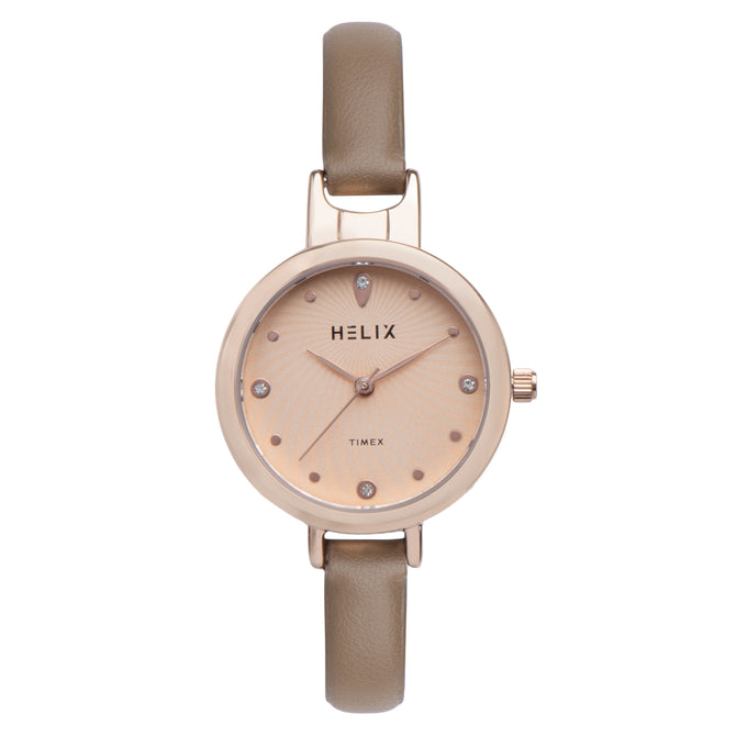 Helix By Timex Round 30mm Rose Gold Dial Analog Women Watch - TW064HL01T