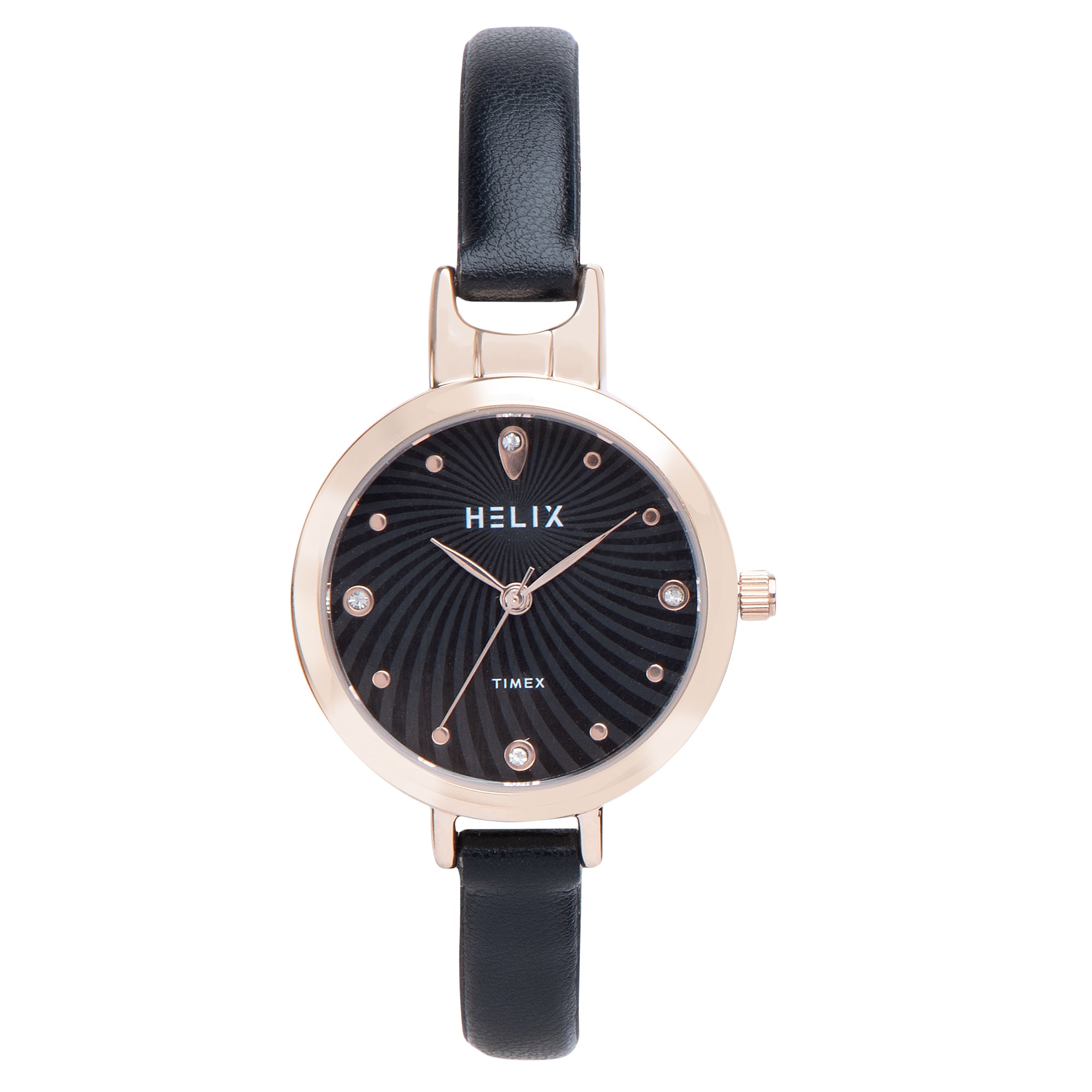 Helix By Timex Round 30mm Black Dial Analog Women Watch - TW064HL02T