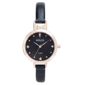 Helix By Timex Round 30mm Black Dial Analog Women Watch - TW064HL02T