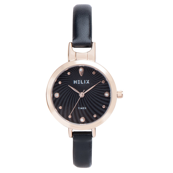Helix By Timex Round 30mm Black Dial Analog Women Watch - TW064HL02T