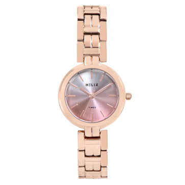 Helix By Timex Round 28mm Pink Dial Analog Women Watch - TW065HL00T