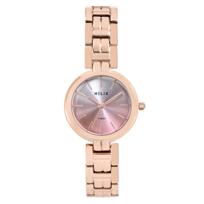 Helix By Timex Round 28mm Pink Dial Analog Women Watch - TW065HL00T