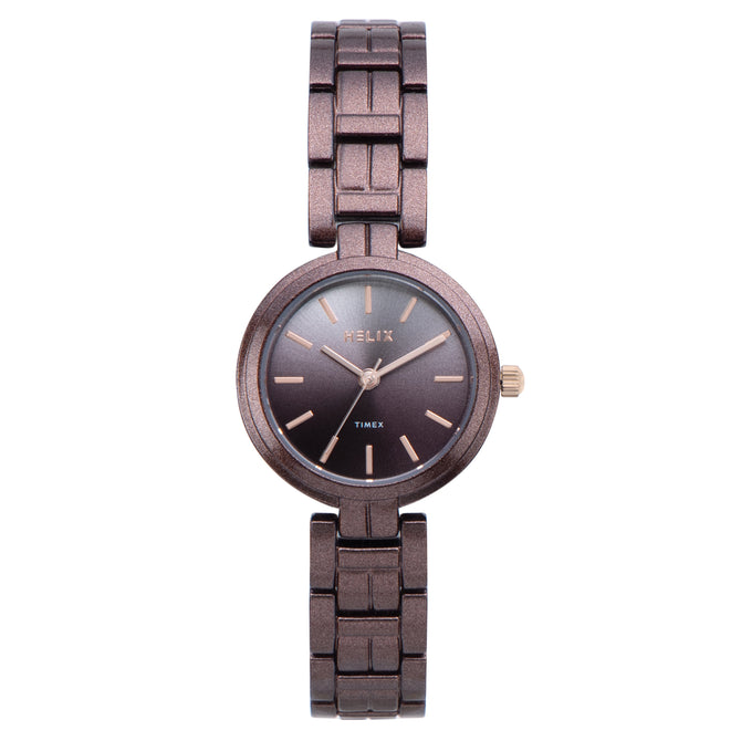 Helix By Timex Round 28mm Brown Dial Analog Women Watch - TW065HL01T