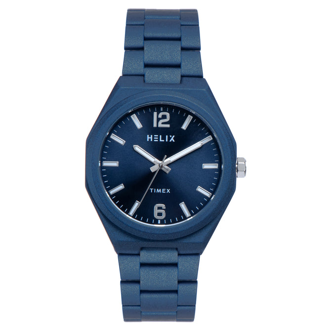 Helix By Timex Round 41mm Blue Dial Analog Men Watch - TW066HG01T