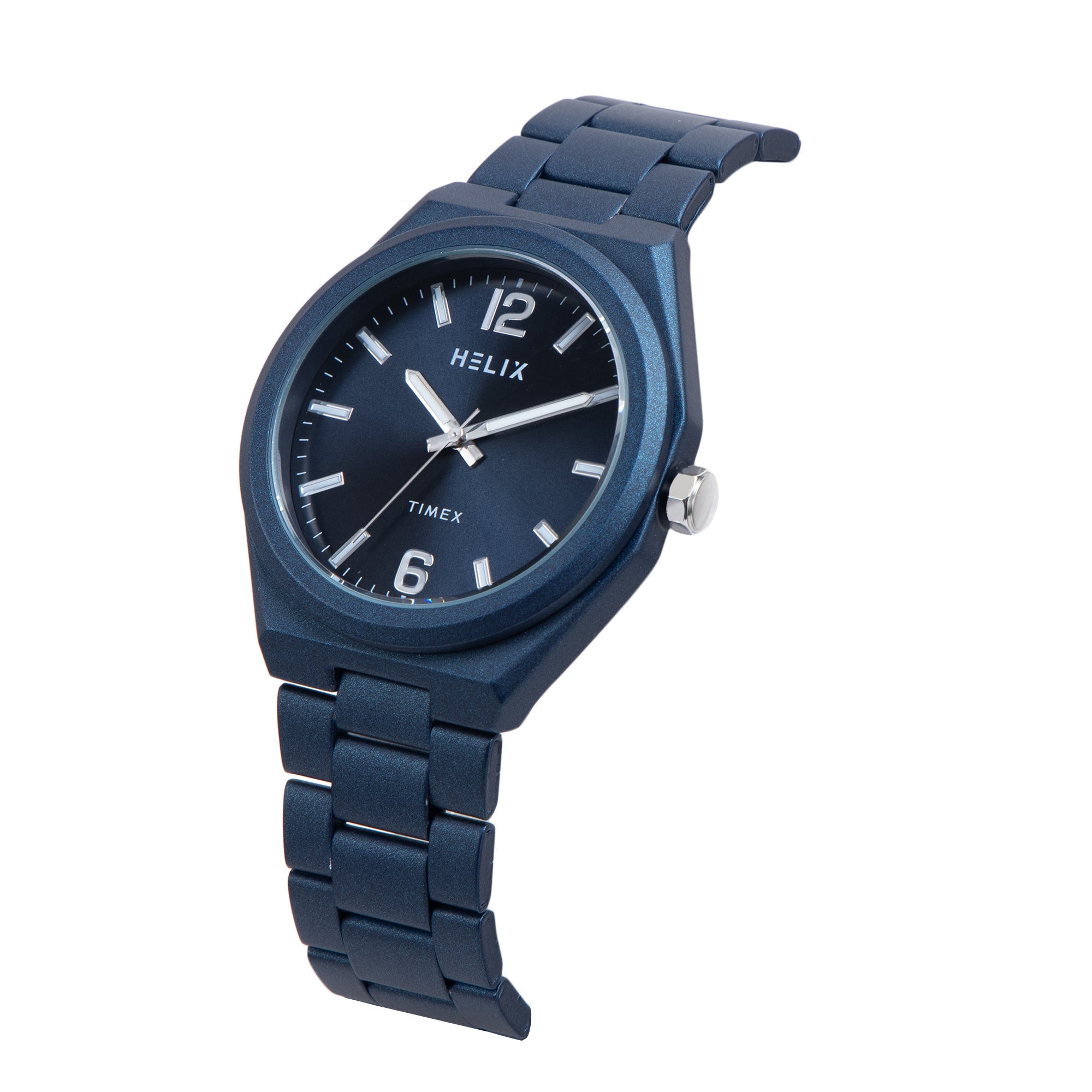 Helix By Timex Round 41mm Blue Dial Analog Men Watch - TW066HG01T