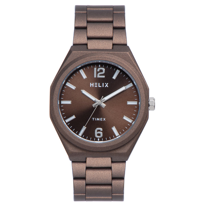 Helix By Timex Round 41mm Brown Dial Analog Men Watch - TW066HG02T