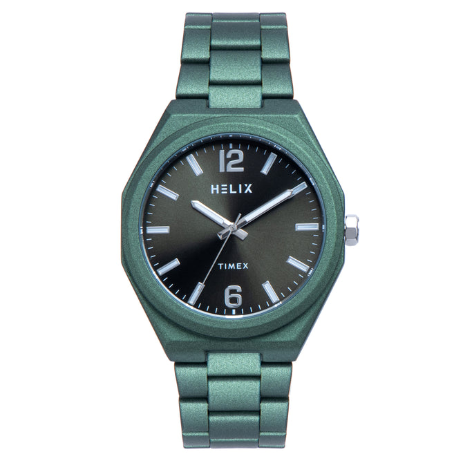Helix By Timex Round 41mm Green Dial Analog Men Watch - TW066HG03T