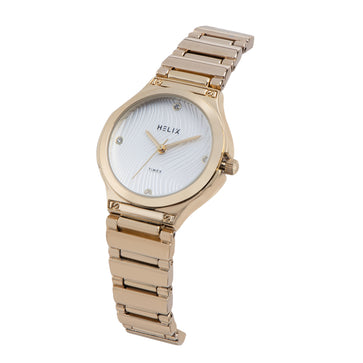 Helix By Timex Round 30mm White Dial Analog Women Watch - TW066HL00T