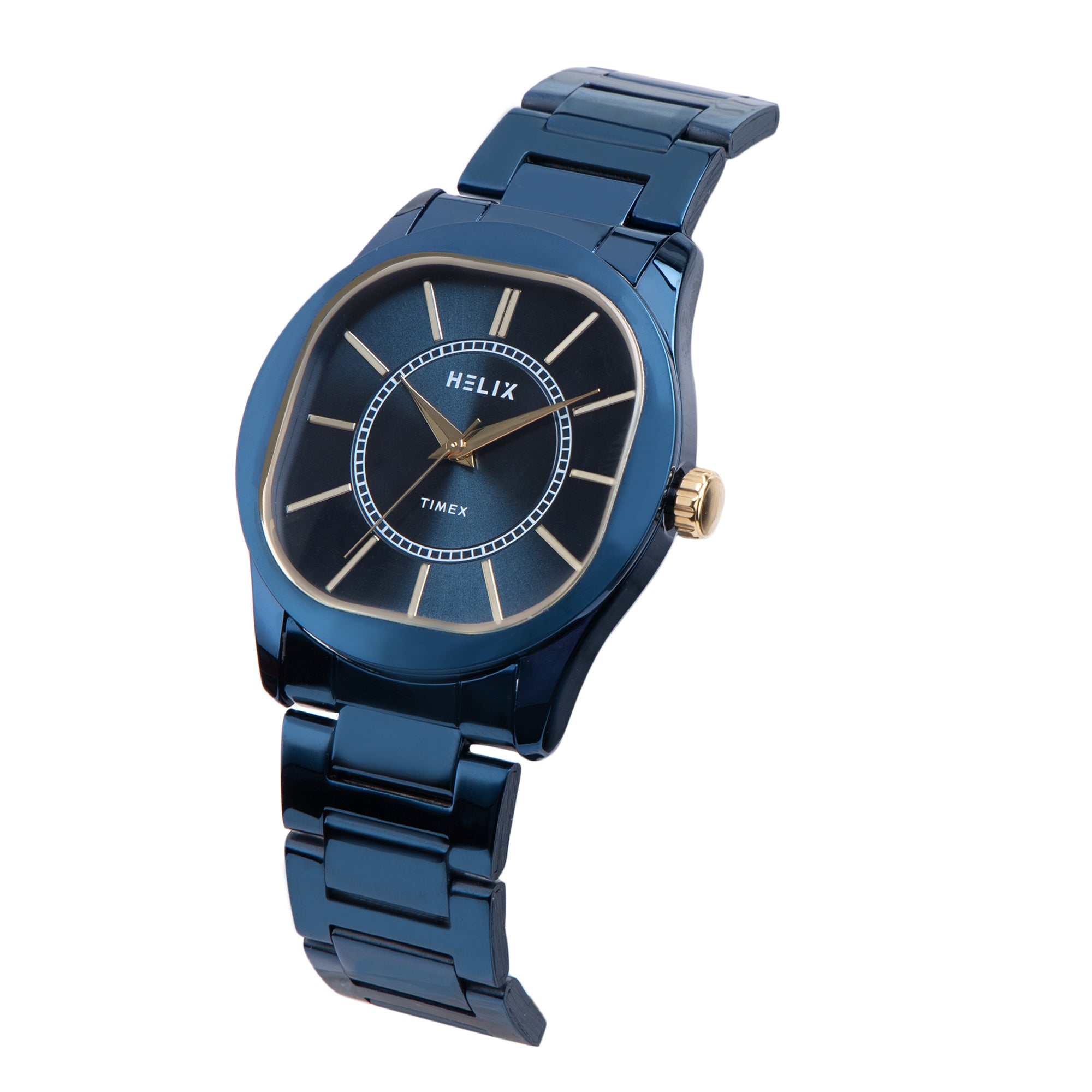 Helix By Timex Round 40mm Blue Dial Analog Men Watch - TW067HG01T