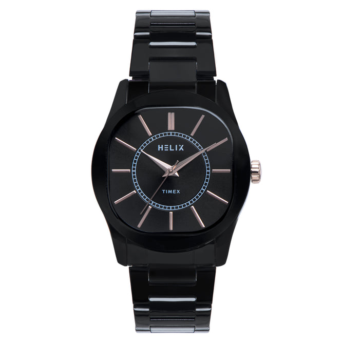 Helix By Timex Round 40mm Black Dial Analog Men Watch - TW067HG02T