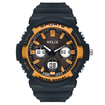 Helix By Timex Grey Round Ana Digi Resin Watch Men -TWESK4501T