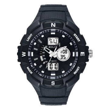 Helix Men Black Round Dial Quartz Analog-Digital Watch - TWESK4600T