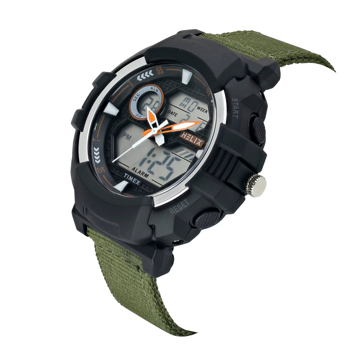 Helix By Timex Round 49mm Black Dial Ana Digital Men Watch - TWESK6501T