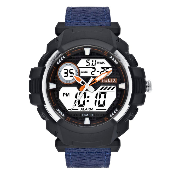 Helix By Timex Round 49mm Black Dial Ana Digital Men Watch - TWESK6502T