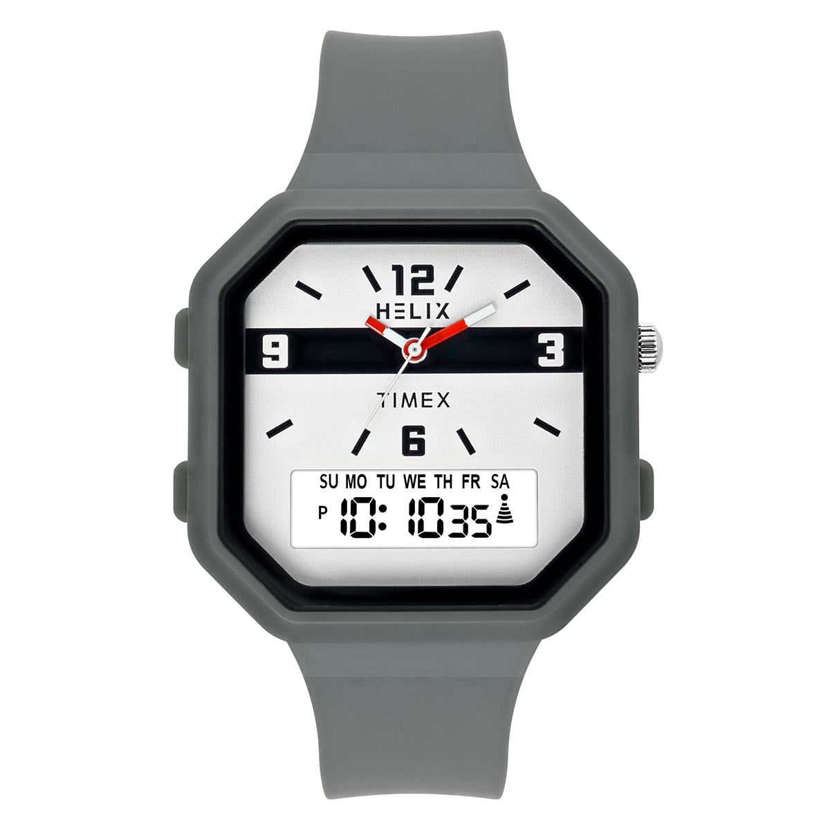 Helix By Timex Octagonal 40mm Grey Dial Ana Digital Men Watch - TWESK6602T