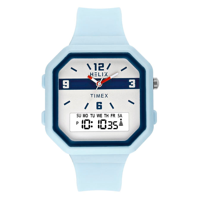 Helix By Timex Octagonal 40mm Grey Dial Ana Digital Men Watch - TWESK6603T