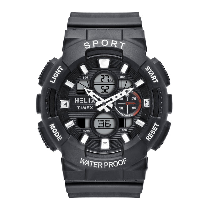 Helix By Timex Round 50mm Black Dial Ana Digital Men Watch - TWESK7502T