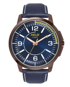 Casual leather watch for boys by Helix 
