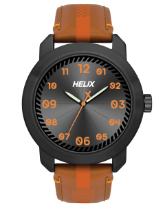 Sporty 46mm Leather Strap Watch