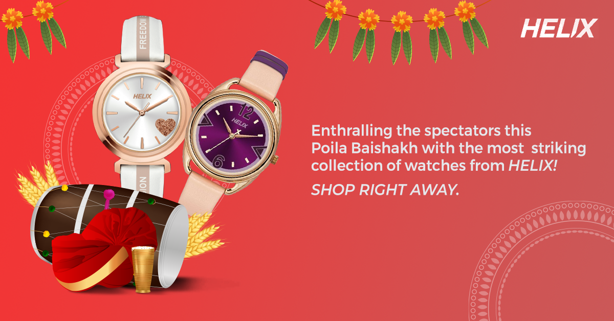 Enthralling the spectators this Poila Baishakh with the most striking collection of watches from Helix! Shop right away.